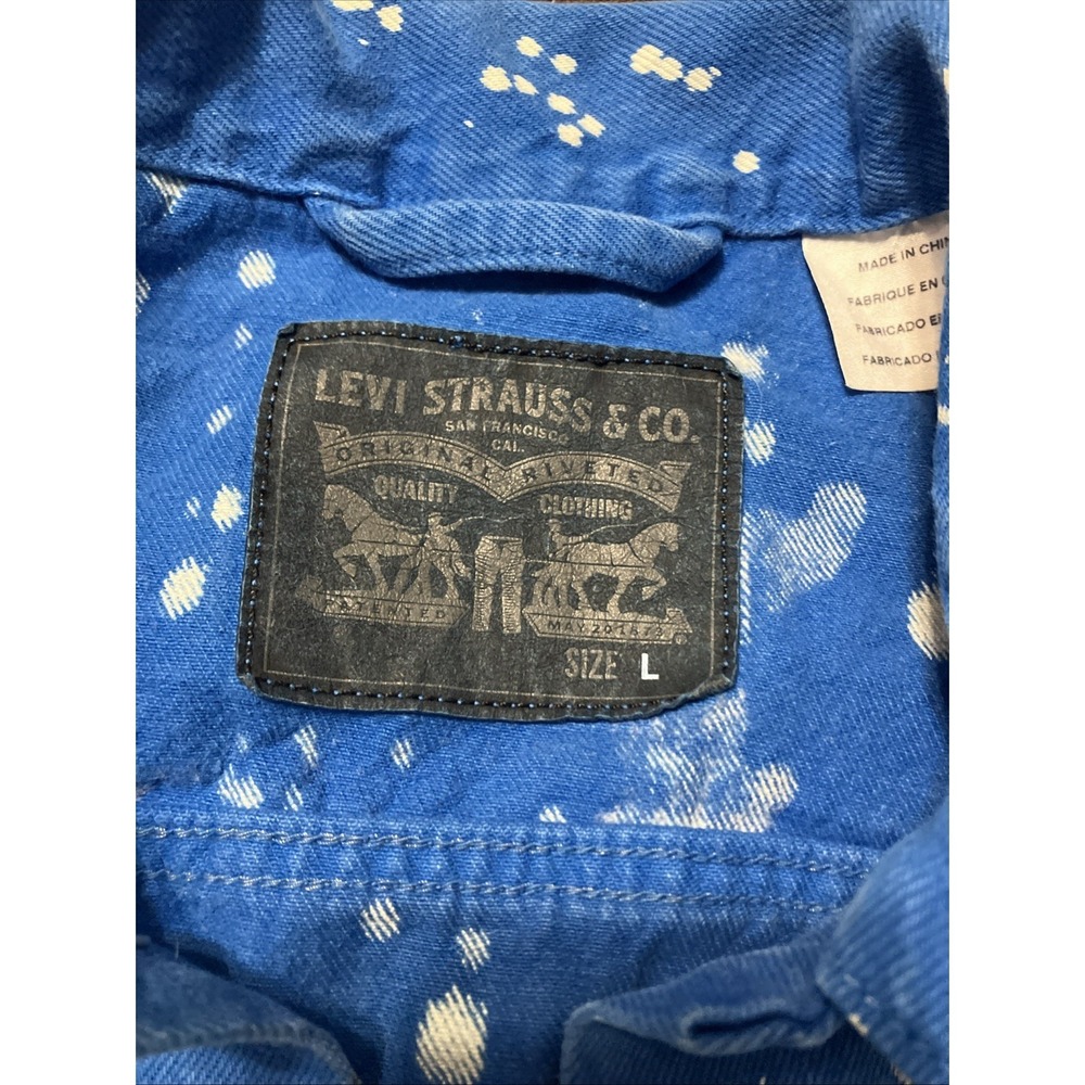 Levi's Blue Denim Jacket with White Paint Splatter - Picture 3 of 9